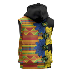 African Ethnic Kitenge Ankara Style Sleeveless Zip Hoodie - African Pride