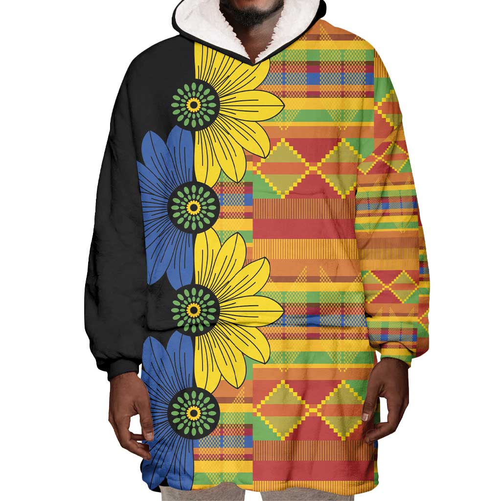 African Ethnic Kitenge Ankara Style Wearable Blanket Hoodie