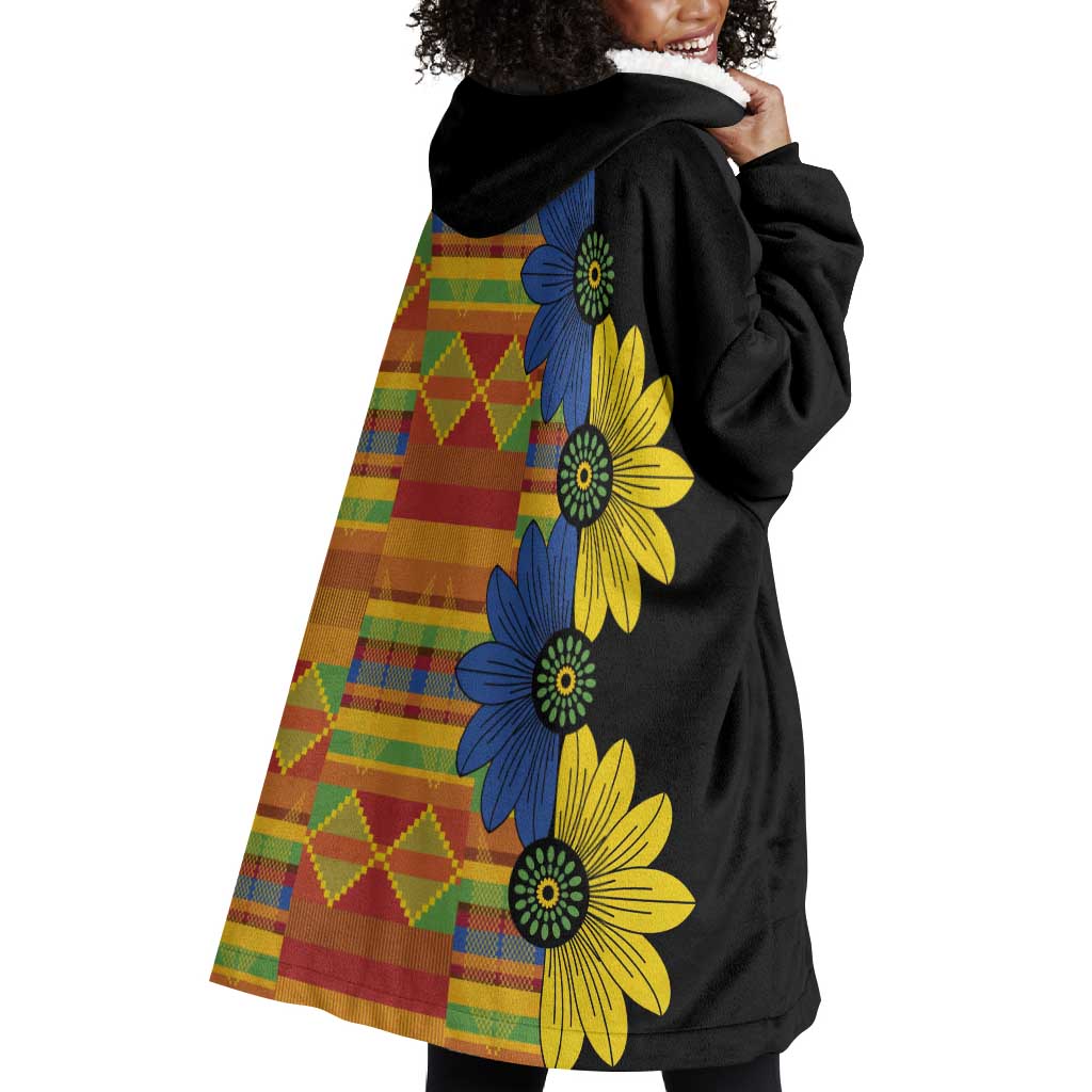 African Ethnic Kitenge Ankara Style Wearable Blanket Hoodie