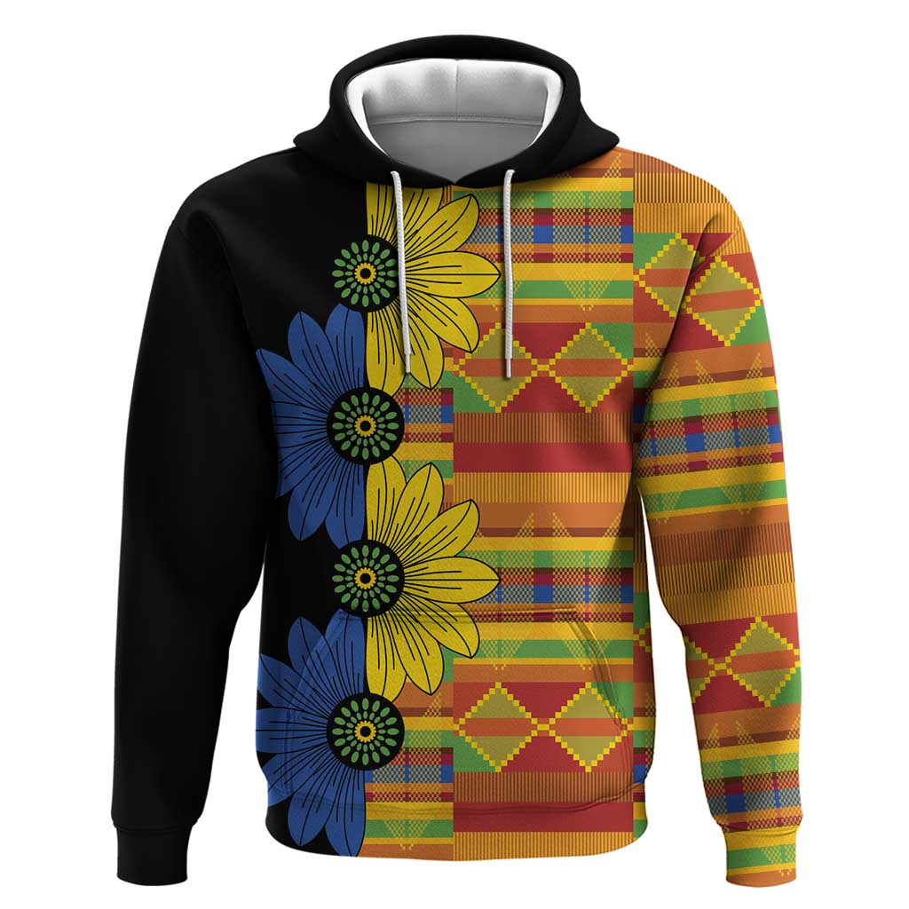 African Ethnic Kitenge Ankara Style Zip Hoodie