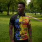 African Ethnic Kitenge Ankara Style Zipper Polo Shirt