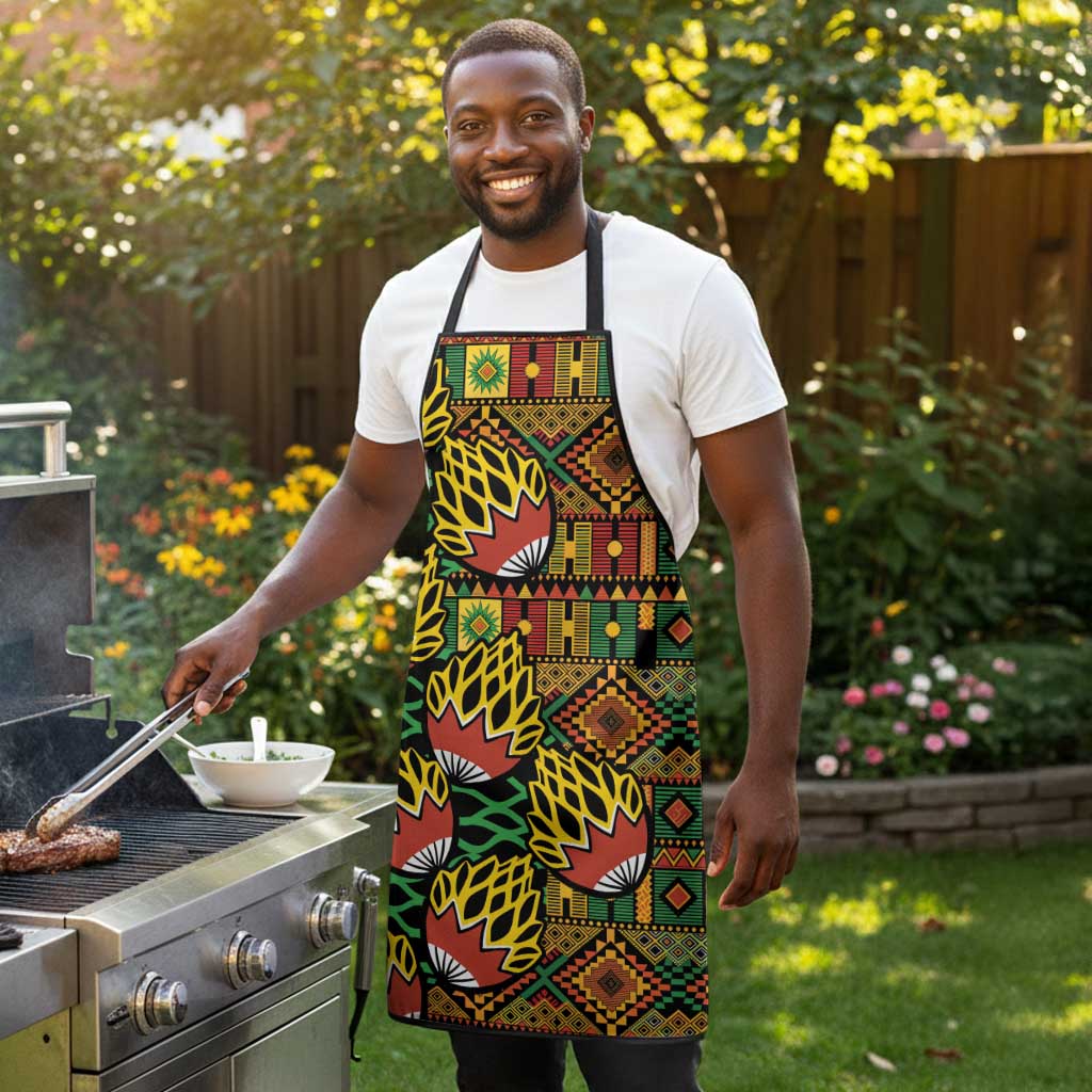 African Tribal Geometric Mixed Kanga Pattern Apron