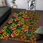 African Tribal Geometric Mixed Kanga Pattern Area Rug