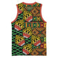 African Tribal Geometric Mixed Kanga Pattern Basketball Jersey - African Pride