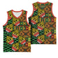 African Tribal Geometric Mixed Kanga Pattern Basketball Jersey - African Pride