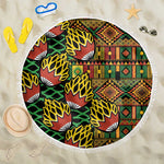 African Tribal Geometric Mixed Kanga Pattern Beach Blanket