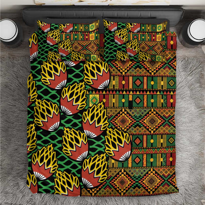 African Tribal Geometric Mixed Kanga Pattern Bedding Set