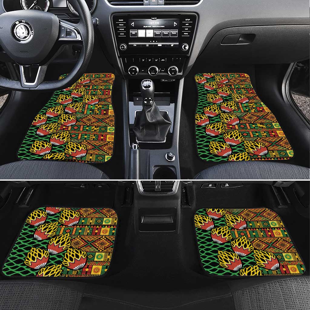 African Tribal Geometric Mixed Kanga Pattern Car Mats