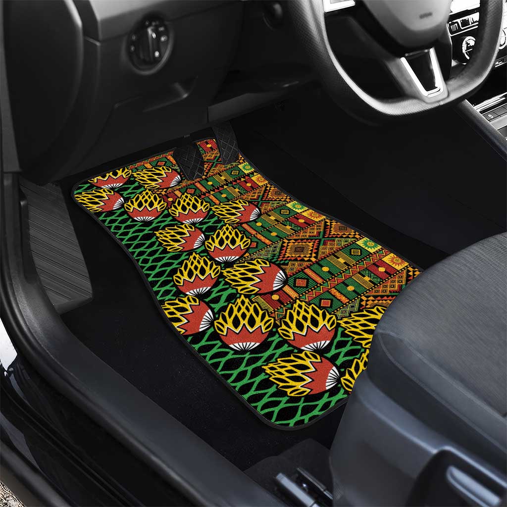 African Tribal Geometric Mixed Kanga Pattern Car Mats