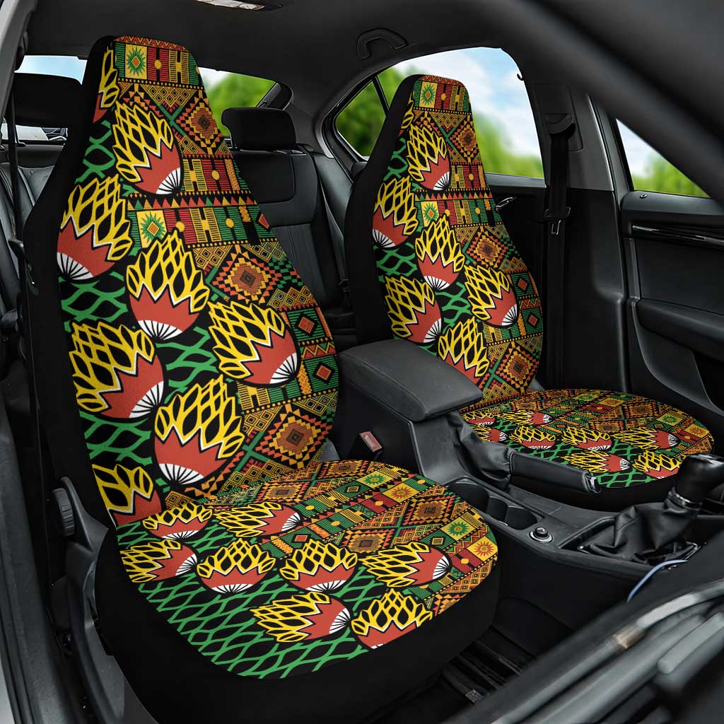 African Tribal Geometric Mixed Kanga Pattern Car Seat Cover