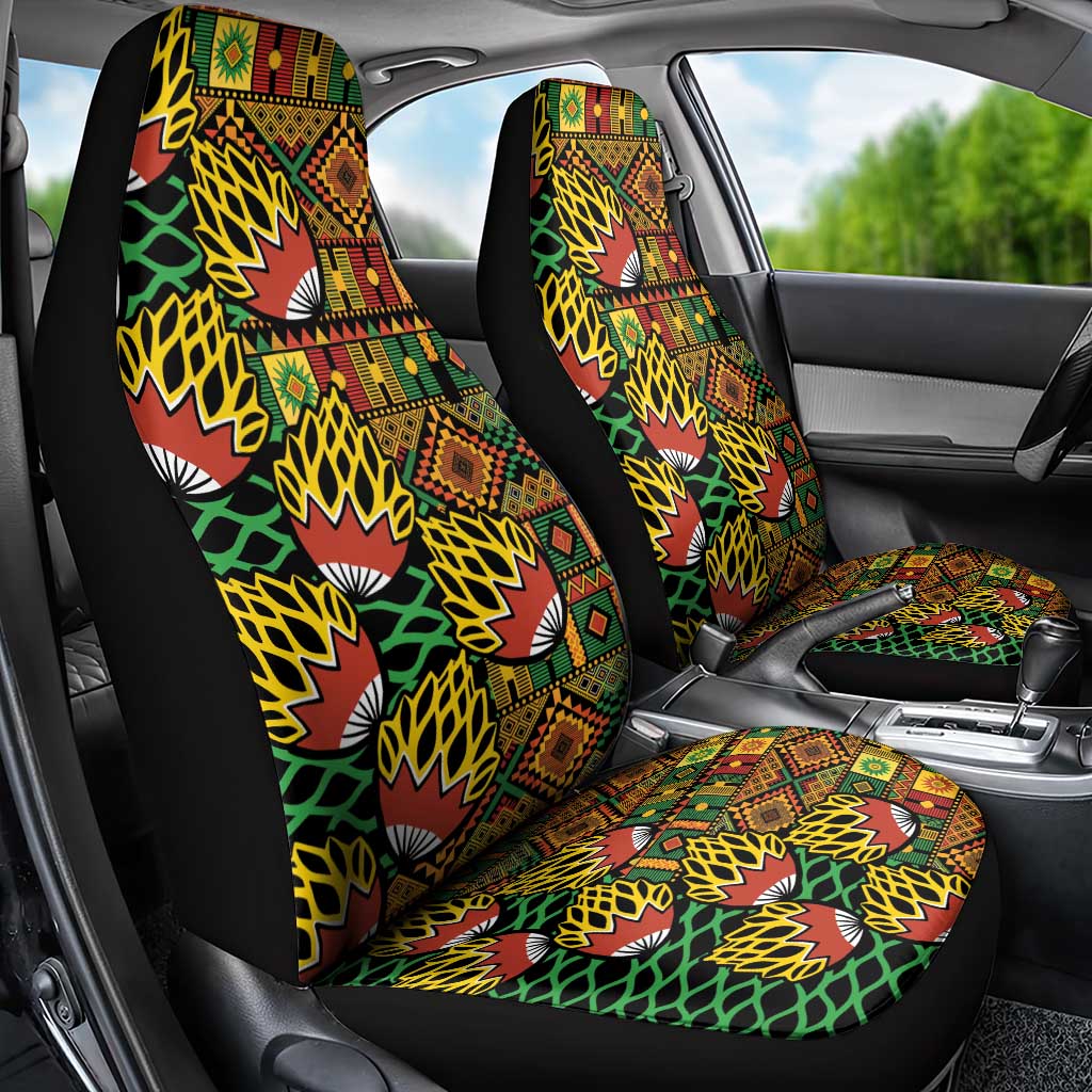 African Tribal Geometric Mixed Kanga Pattern Car Seat Cover