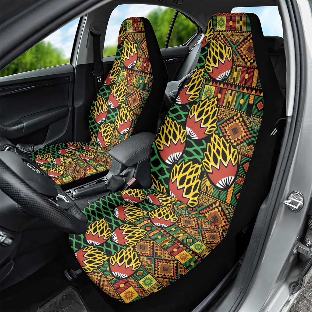 African Tribal Geometric Mixed Kanga Pattern Car Seat Cover