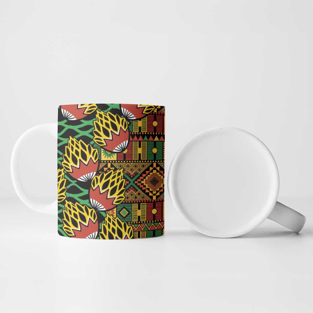 African Tribal Geometric Mixed Kanga Pattern Ceramic Mug