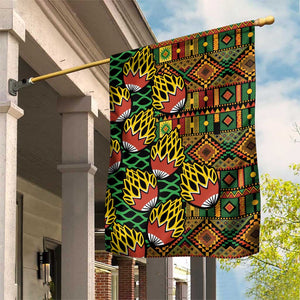 African Tribal Geometric Mixed Kanga Pattern Garden Flag