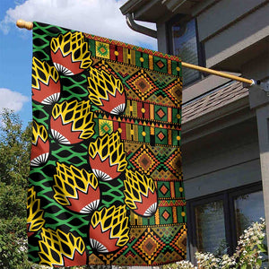 African Tribal Geometric Mixed Kanga Pattern Garden Flag