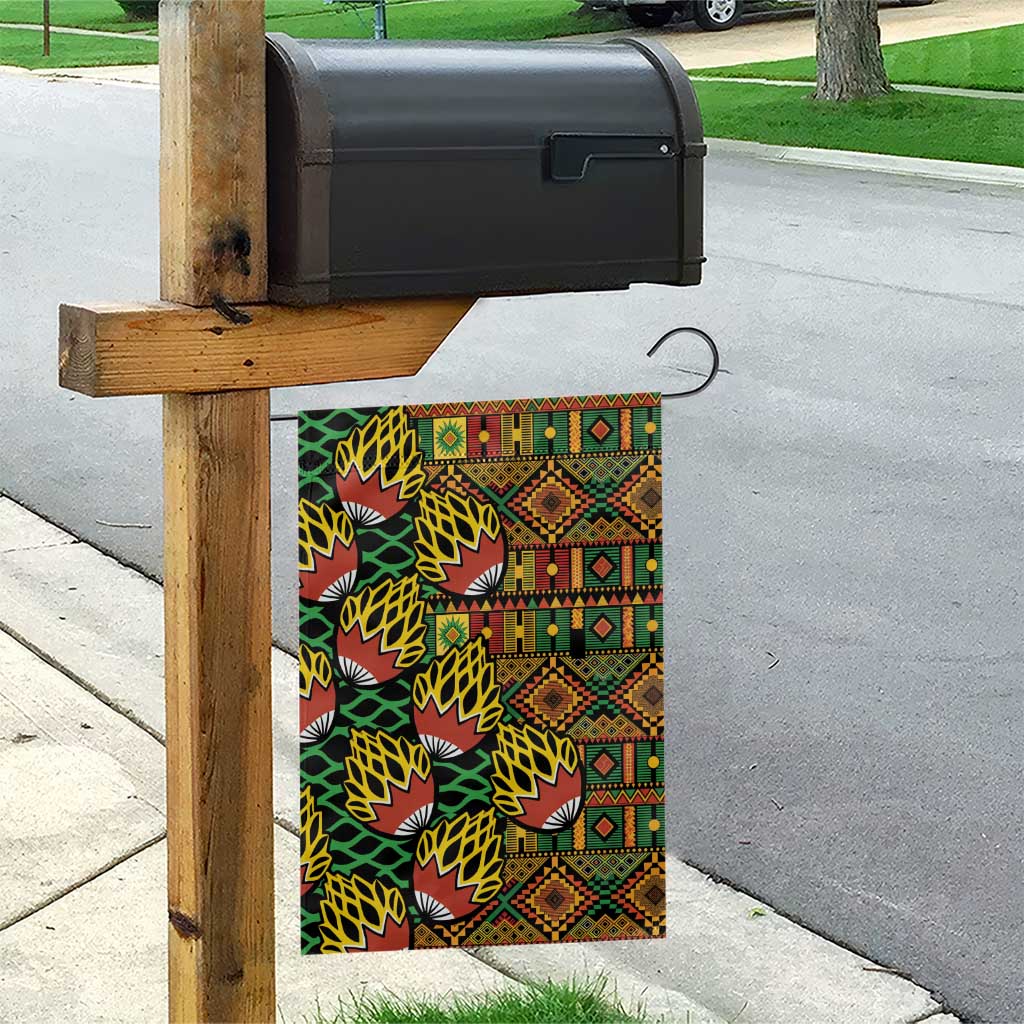 African Tribal Geometric Mixed Kanga Pattern Garden Flag