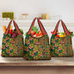 African Tribal Geometric Mixed Kanga Pattern Grocery Bag