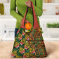 African Tribal Geometric Mixed Kanga Pattern Grocery Bag
