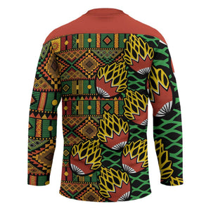 African Tribal Geometric Mixed Kanga Pattern Hockey Jersey