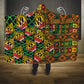 African Tribal Geometric Mixed Kanga Pattern Hooded Blanket