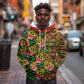 African Tribal Geometric Mixed Kanga Pattern Hoodie