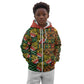 African Tribal Geometric Mixed Kanga Pattern Kid Hoodie