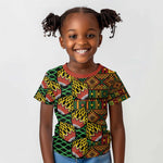 African Tribal Geometric Mixed Kanga Pattern Kid T shirt