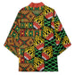 African Tribal Geometric Mixed Kanga Pattern Kimono
