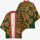 African Tribal Geometric Mixed Kanga Pattern Kimono