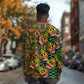 African Tribal Geometric Mixed Kanga Pattern Long Sleeve Shirt