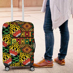African Tribal Geometric Mixed Kanga Pattern Luggage Cover