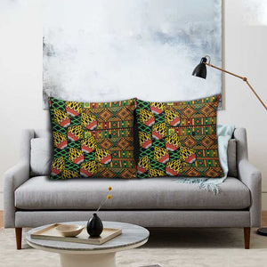 African Tribal Geometric Mixed Kanga Pattern Pillow Cover