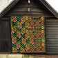 African Tribal Geometric Mixed Kanga Pattern Quilt