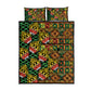 African Tribal Geometric Mixed Kanga Pattern Quilt Bed Set