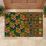 African Tribal Geometric Mixed Kanga Pattern Rubber Doormat