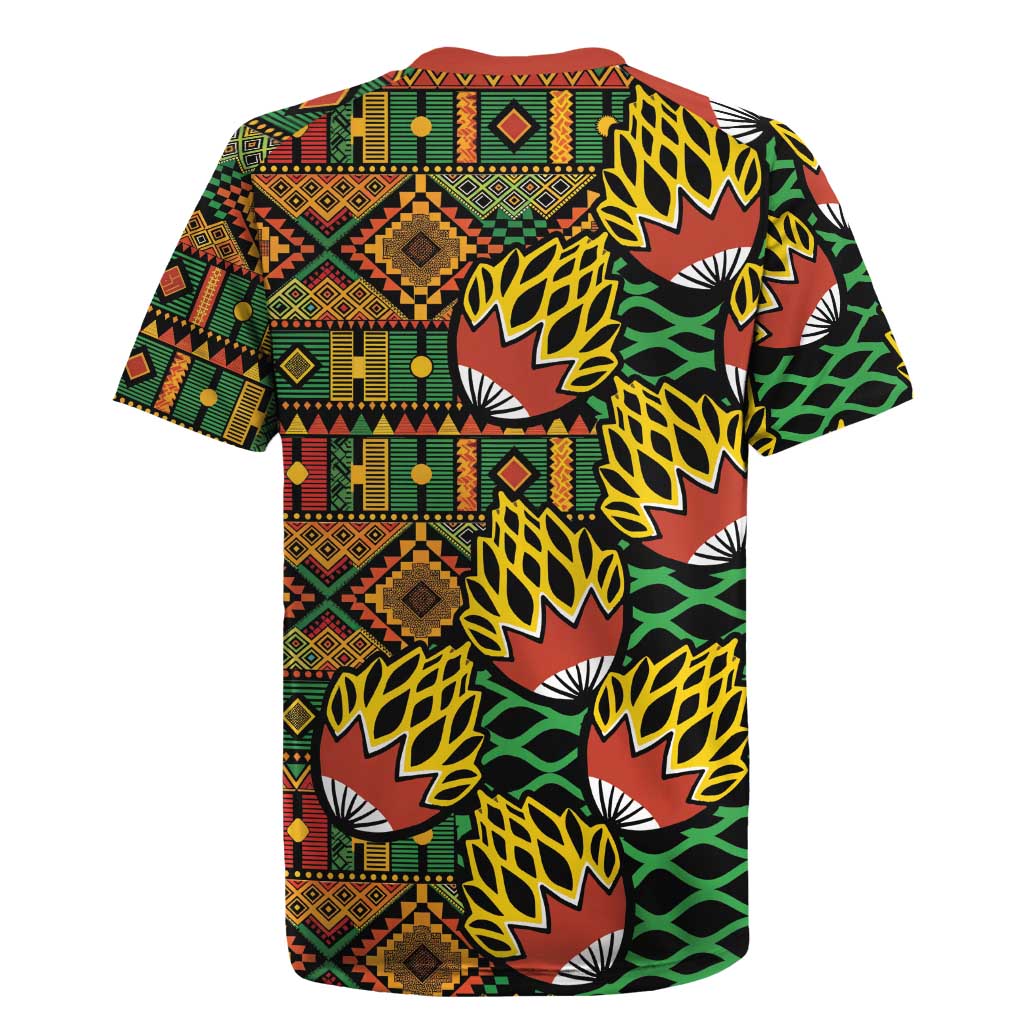 African Tribal Geometric Mixed Kanga Pattern Rugby Jersey