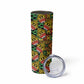 African Tribal Geometric Mixed Kanga Pattern Skinny Tumbler