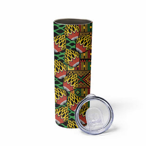 African Tribal Geometric Mixed Kanga Pattern Skinny Tumbler