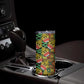 African Tribal Geometric Mixed Kanga Pattern Skinny Tumbler
