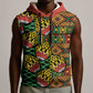 African Tribal Geometric Mixed Kanga Pattern Sleeveless Hoodie - African Pride