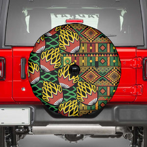 African Tribal Geometric Mixed Kanga Pattern Spare Tire Cover