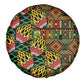 African Tribal Geometric Mixed Kanga Pattern Spare Tire Cover