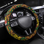 African Tribal Geometric Mixed Kanga Pattern Steering Wheel Cover