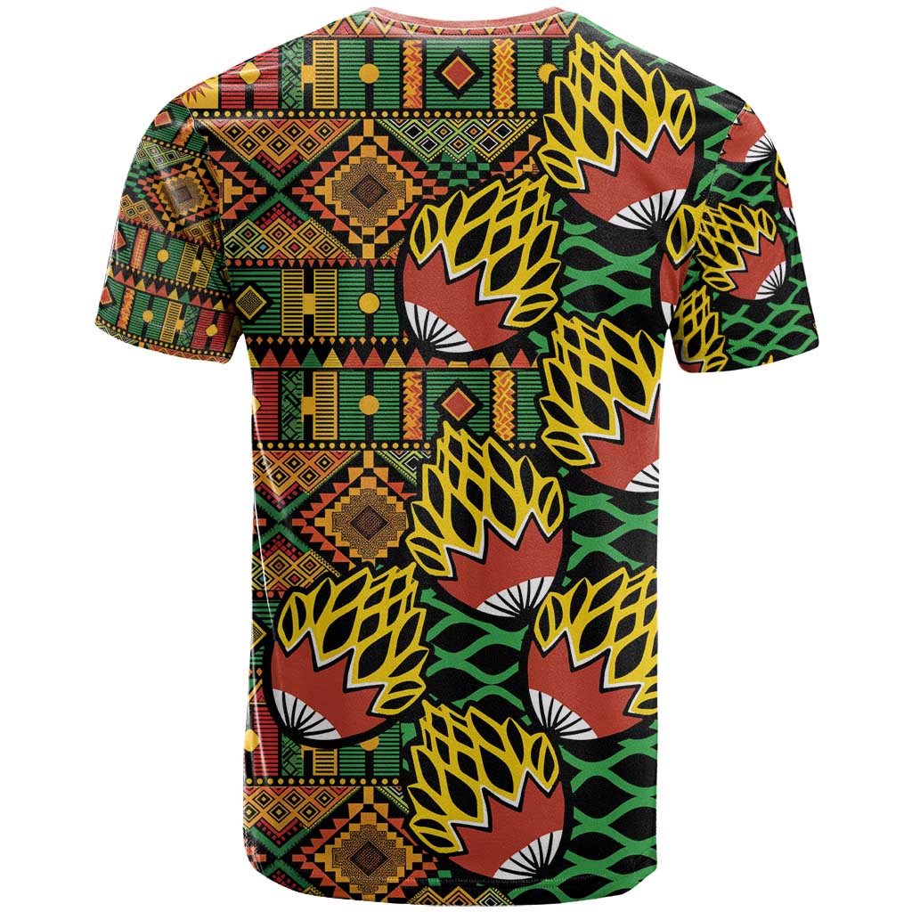 African Tribal Geometric Mixed Kanga Pattern T shirt