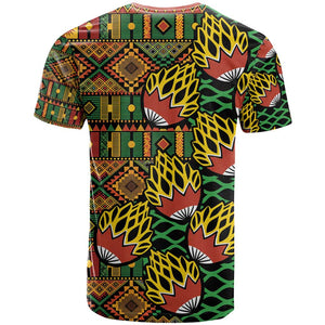African Tribal Geometric Mixed Kanga Pattern T shirt