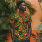 African Tribal Geometric Mixed Kanga Pattern T shirt