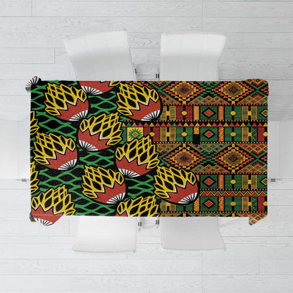 African Tribal Geometric Mixed Kanga Pattern Tablecloth