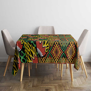 African Tribal Geometric Mixed Kanga Pattern Tablecloth