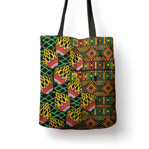 African Tribal Geometric Mixed Kanga Pattern Tote Bag