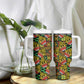 African Tribal Geometric Mixed Kanga Pattern Tumbler With Handle
